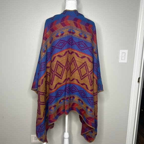 Eddie Bauer Multicolor Aztec Southwestern Vesper Blanket Shawl Wrap Blanket OS - Picture 6 of 7